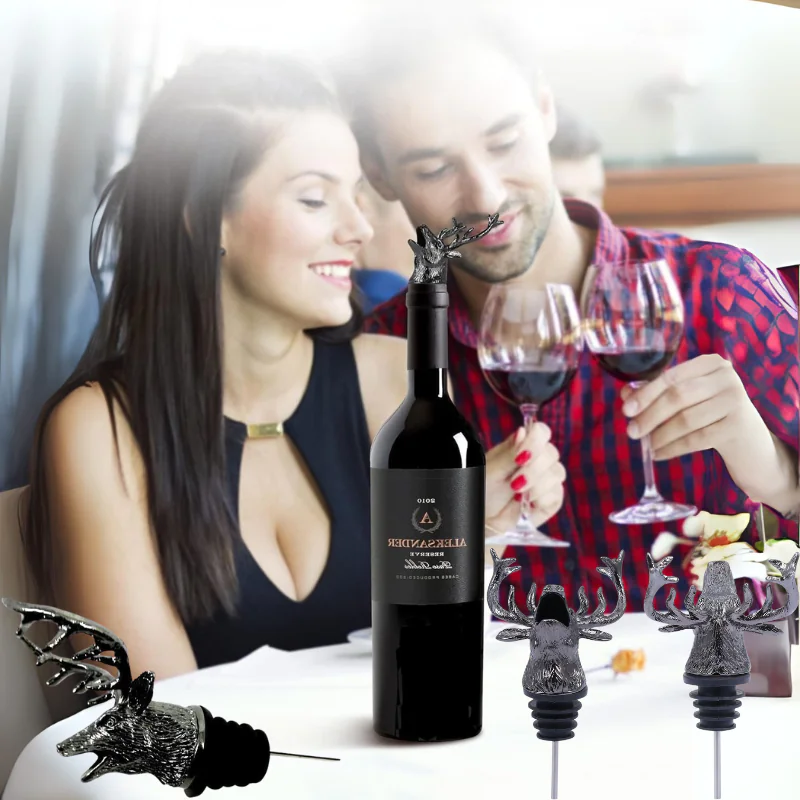 Deer shape metal wine bottle stopper