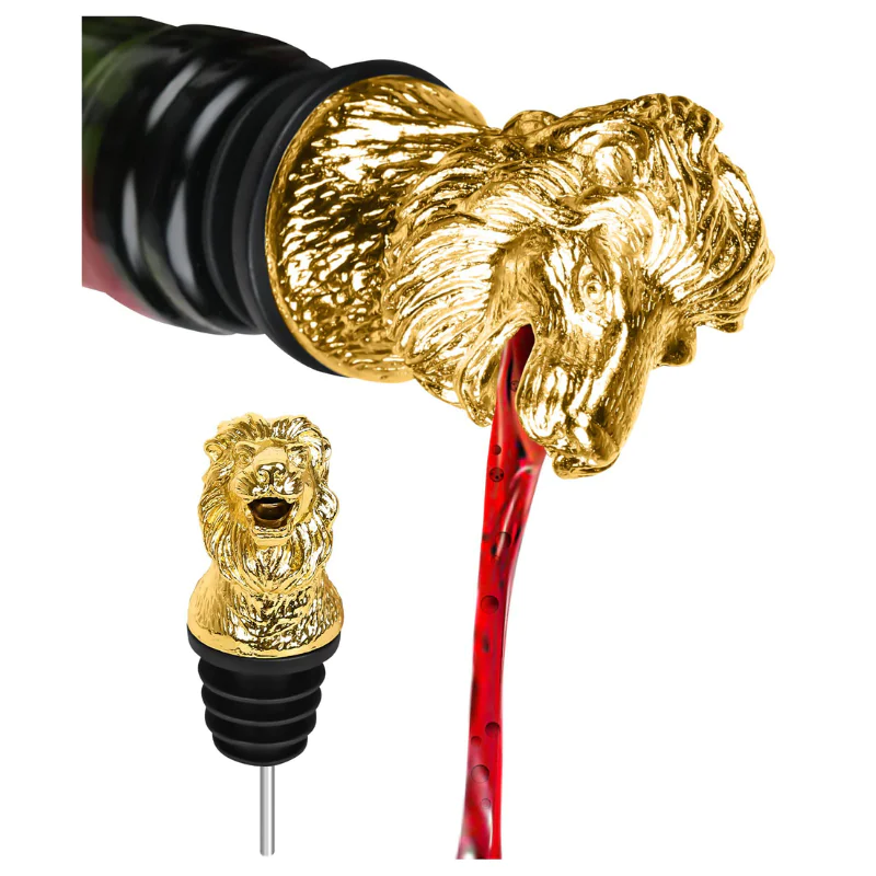 metal lion shape wine pourer