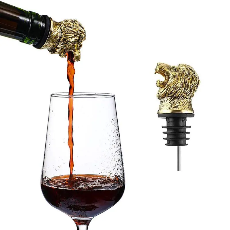 metal lion shape wine pourer