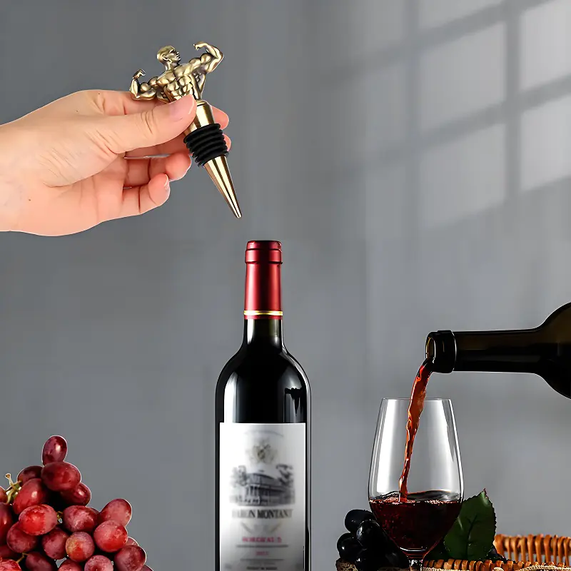 man shape wine bottle stopper