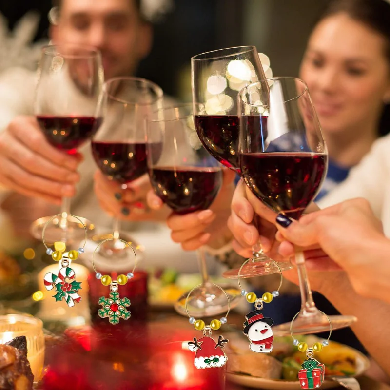 metal wine charms christmas