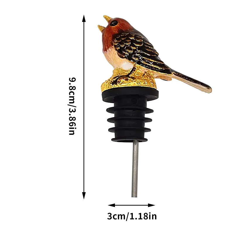 bird shape wine pourer with size