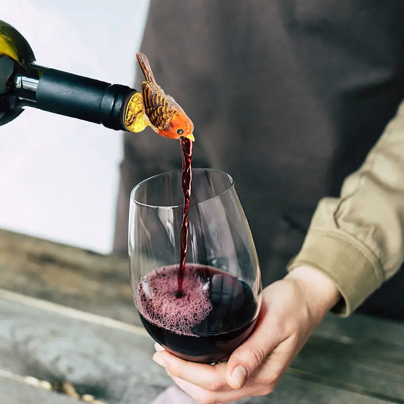 metal bird shape wine pourer