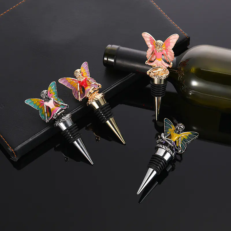 Angel Butterfly Girl Metal Wine Stopper