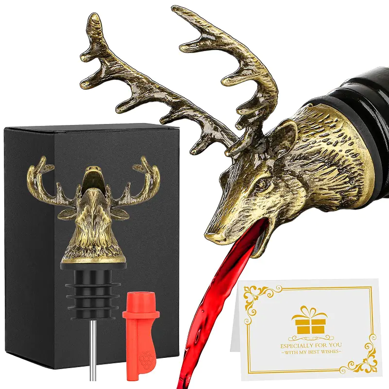 antique gold wine pourer with gift box