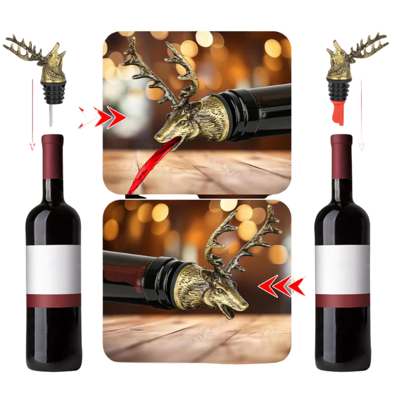 antique gold wine pourer for bottle