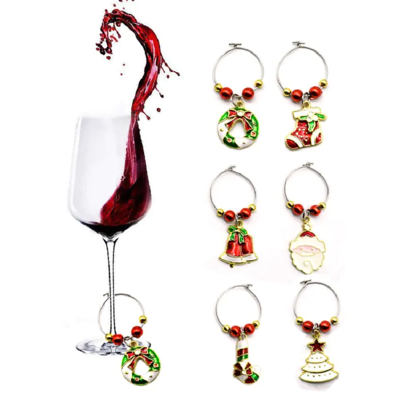 christmass metal wine charms