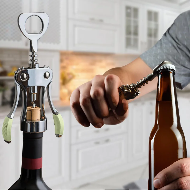 green color wing corkscrew wine opener